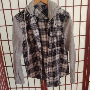 Tops - Plaid Flannel Hoodie Tops - Plaid Flannel Hoodie